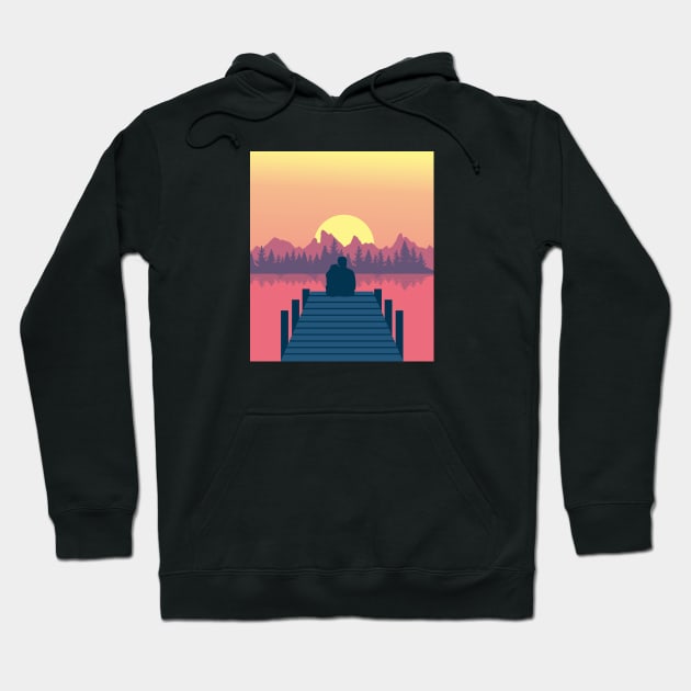 Sunset on a Dock Hoodie by Faishal Wira